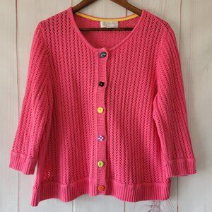CJ Banks Knit Button Front Granny Cardigan Sweater w/ Unique Button Detail, 1X